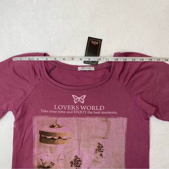NWT Zara Trafaluc Pink Graphic T Shirt Size Small - Picture 11 of 13